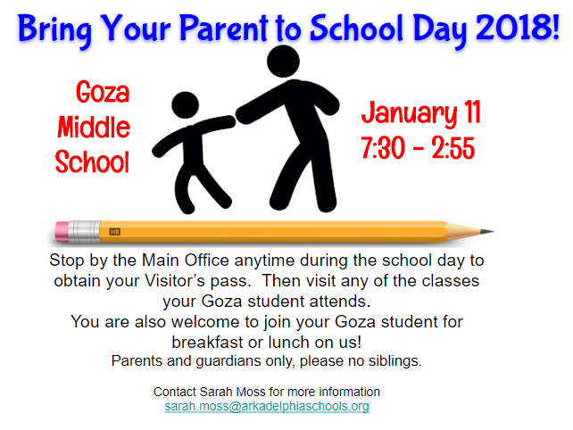 Bring your parent to school day information flyer