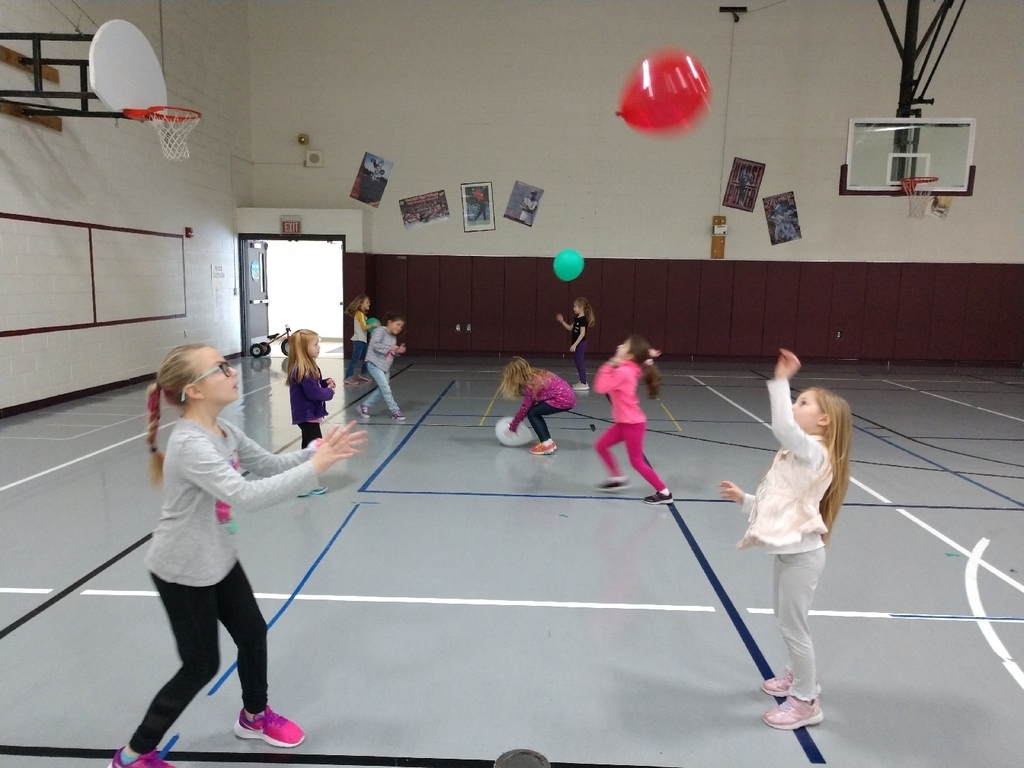 K, 1st, and 2nd grade have been working on their volleyball skills too!