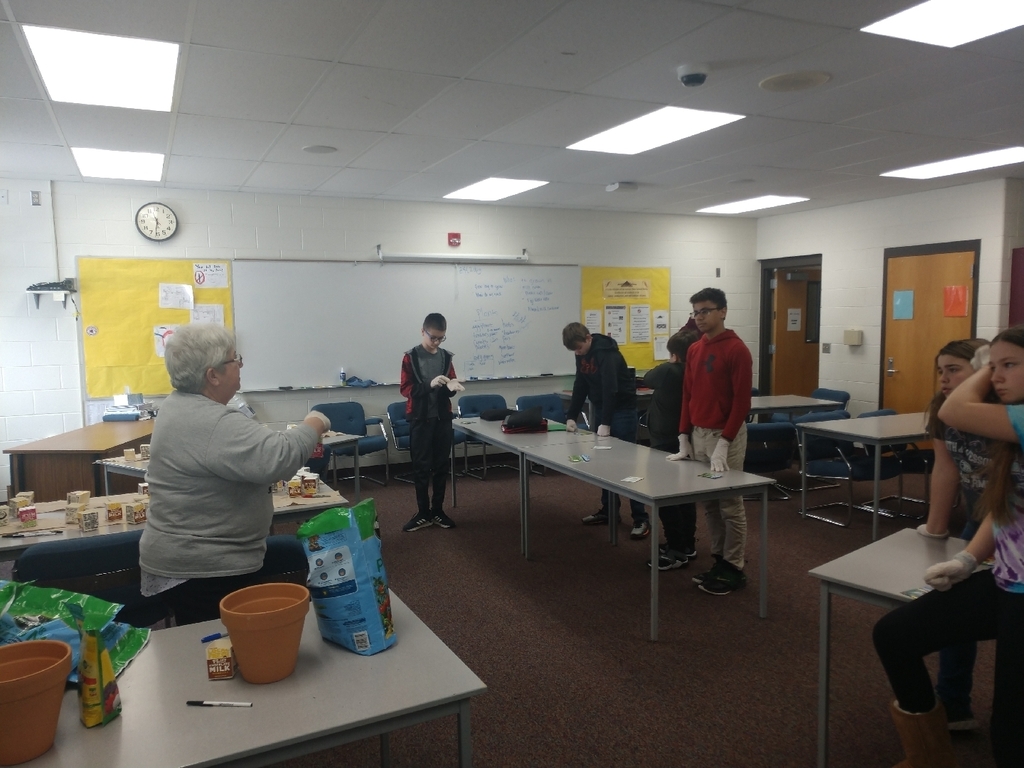 A huge thank you to Mrs. Tremble for coming into Mrs. Stanley's 7th grade health health class and helping us plant our garden!