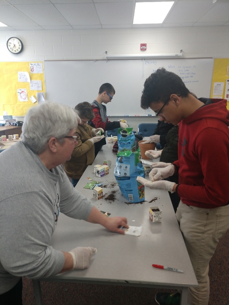 A huge thank you to Mrs. Tremble for coming into Mrs. Stanley's 7th grade health health class and helping us plant our garden!