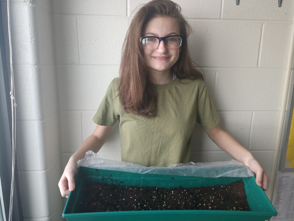 The 7th grade health students are excited to share that we have our first sprouts in our classroom garden!