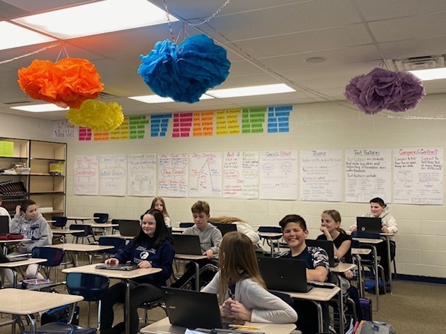 6th Graders creating digital news articles