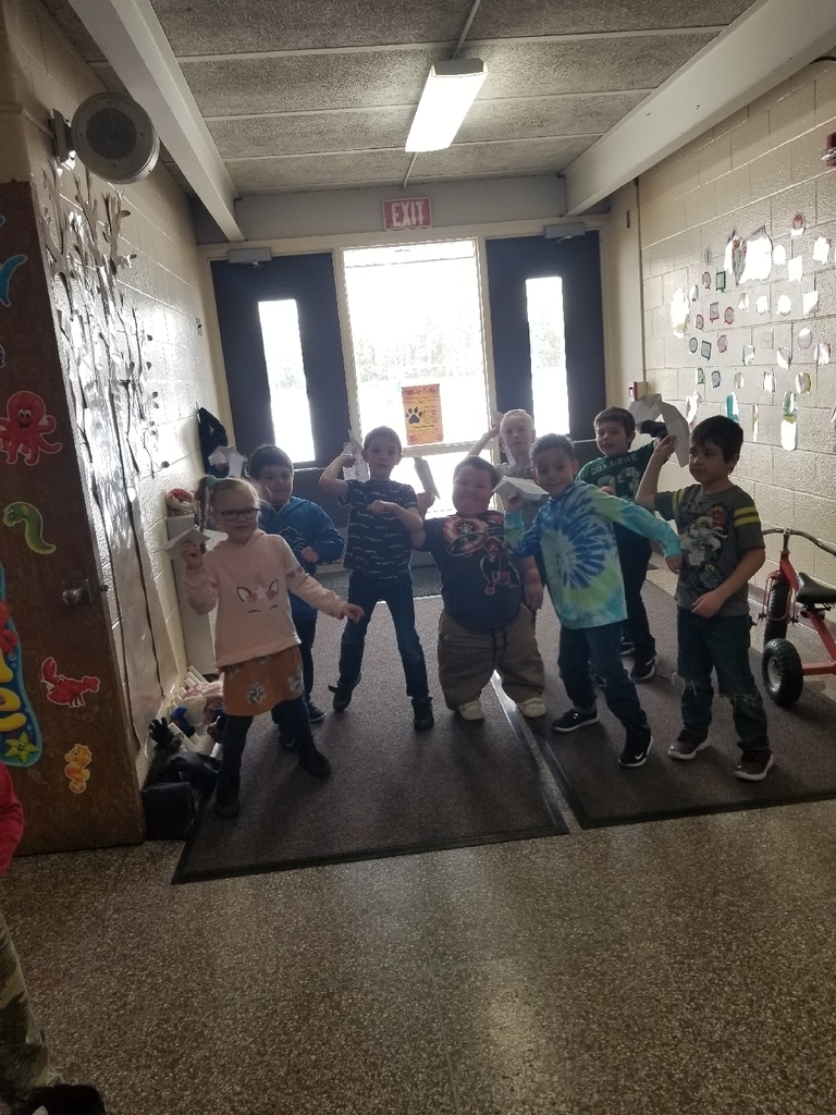 Can we fly airplanes for inside recess Ms. Pam??  Of course we can! #wolverineslead 