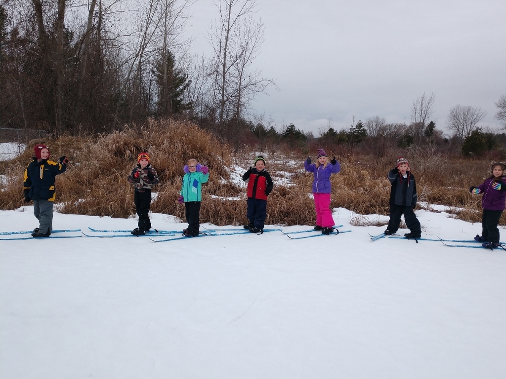 1st and 2nd graders were able to go outside and enjoy the nice weather skiing today!