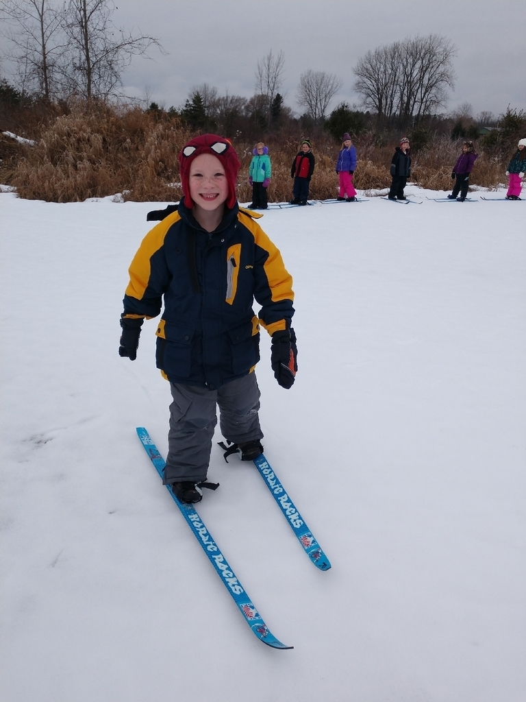 1st and 2nd graders were able to go outside and enjoy the nice weather skiing today!