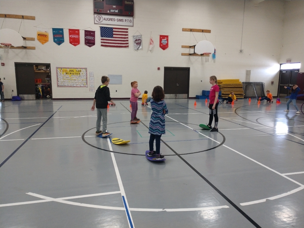 When you can't get outside to work on balance skiing, you do fun balance stations in the gym!