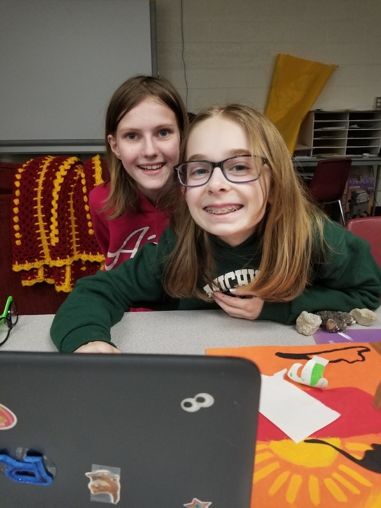 Working extra hard on a science project! #wolverineslead 