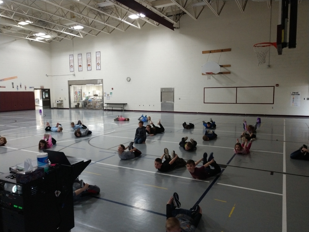 Literacy + Movement = Lots of fun in PE! 2nd graders moved to "The Very Hungry Caterpillar" today in PE.