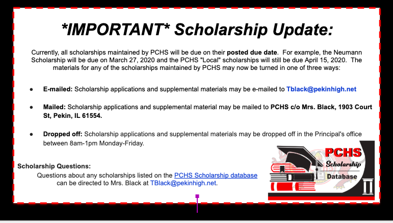 Scholarship Update