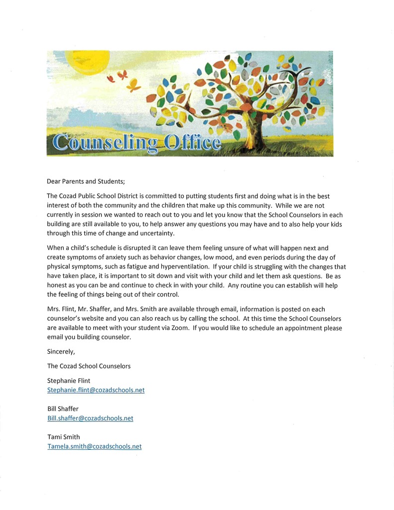 Counselor Letter