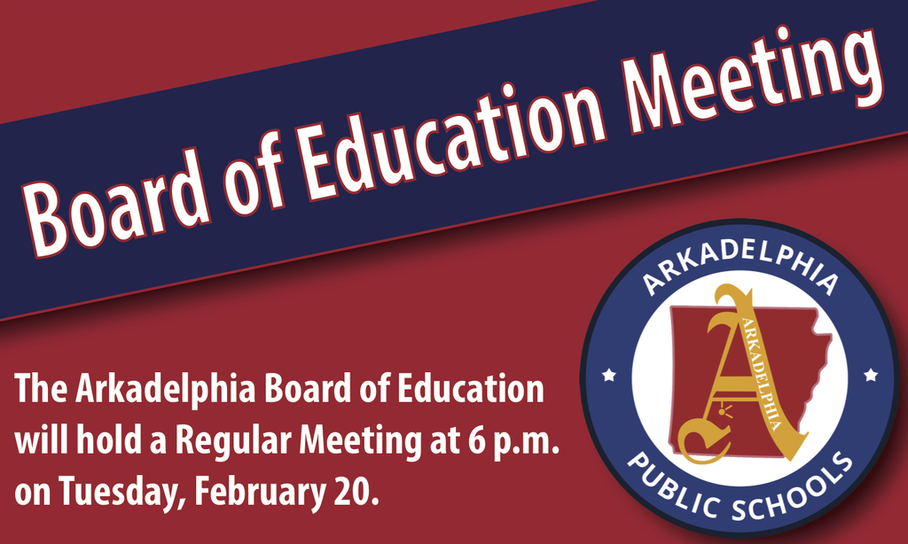 board of education meeting graphic - feb. 20 at 6 p.m.
