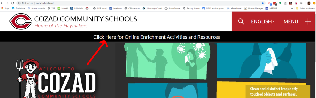 top of web page