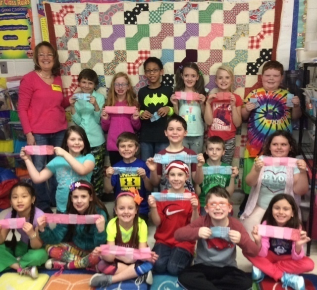 Kids learning to quilt