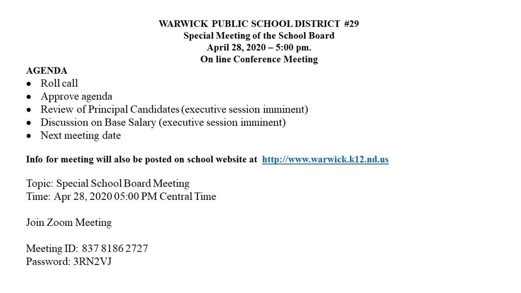 Special Board Mtg