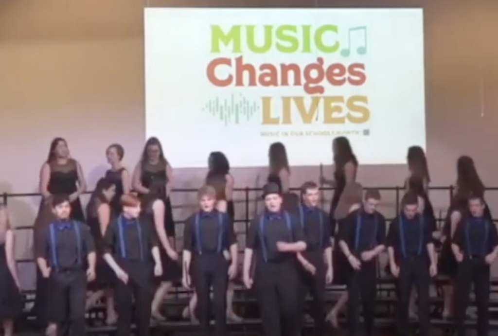 Choir students on Stage