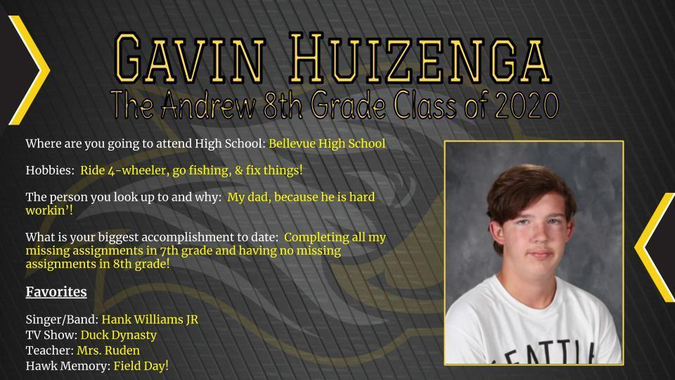 Gavin's 8th Grade Spotlight