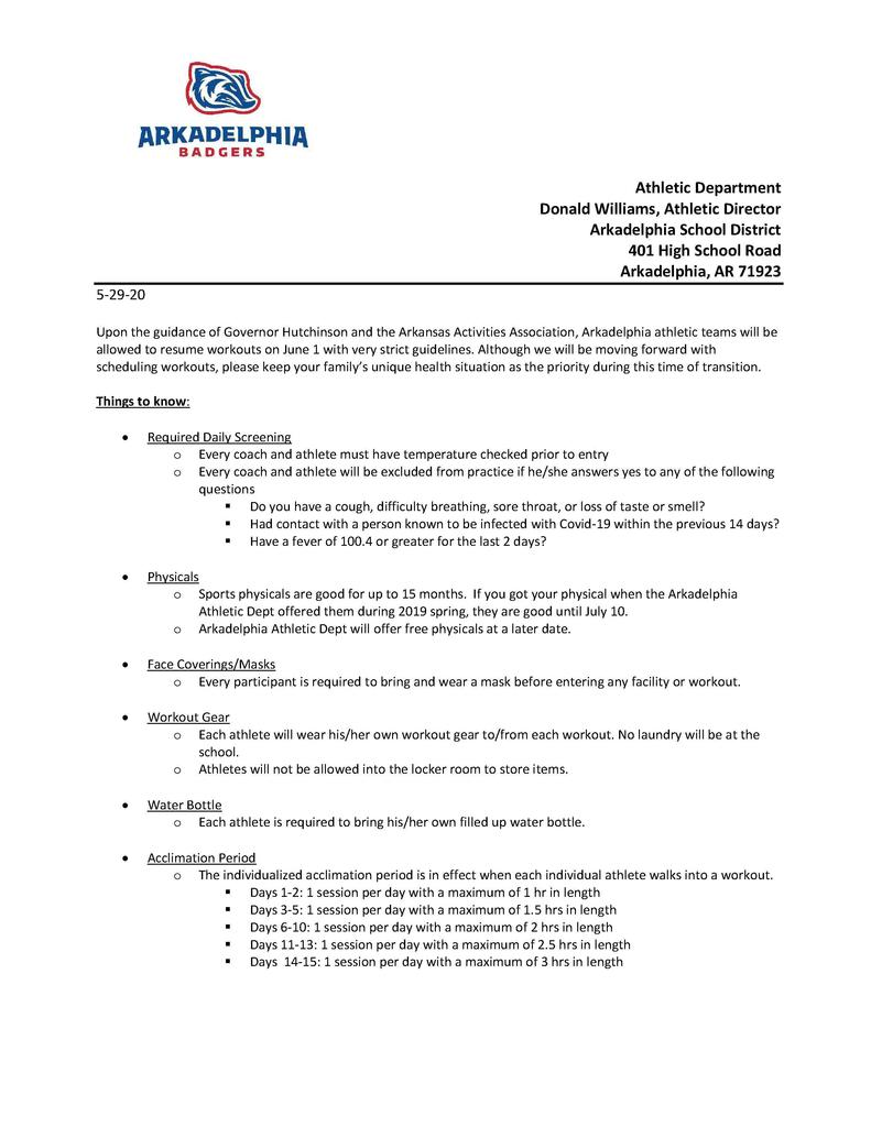 letter from coach williams