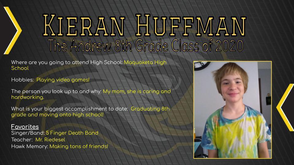 8th Grade Spotlight - Kieran