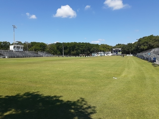 field set up for graduation