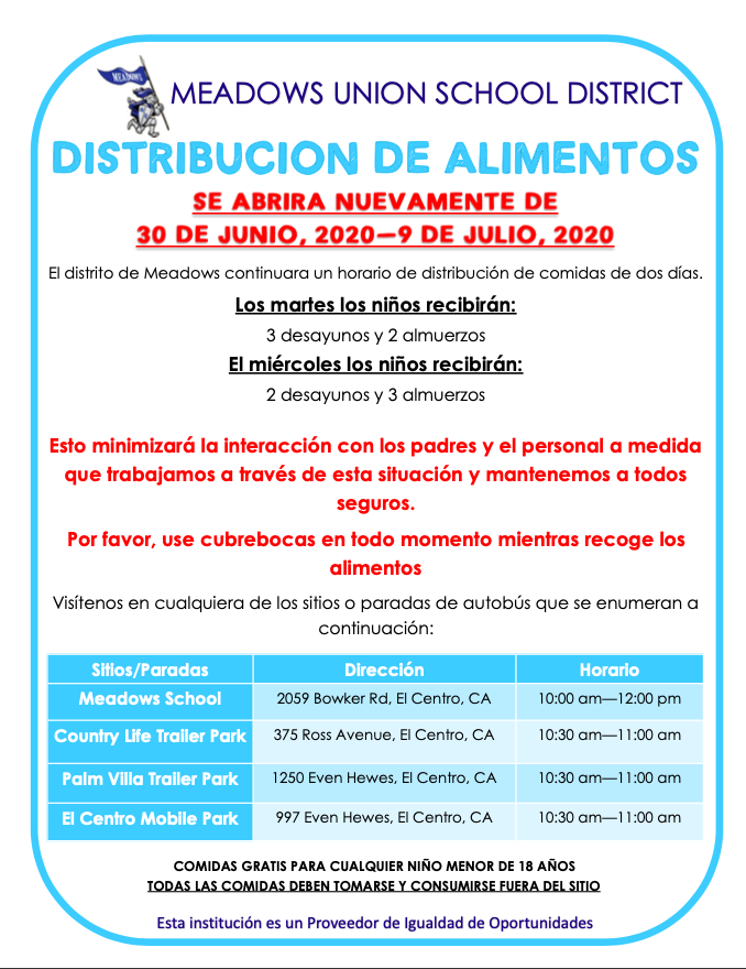 Meal Distribution | Distribucion de Alimentos