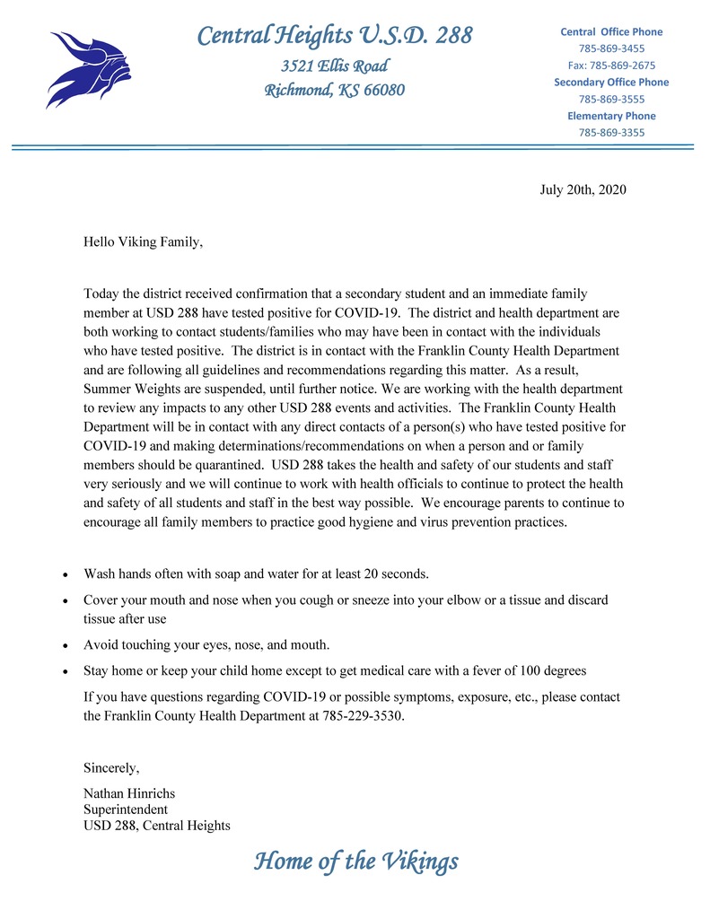 7-20 Parent Letter