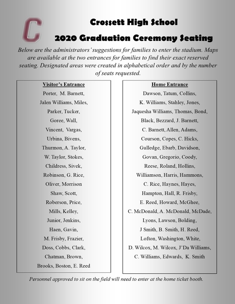 Graduation Seating