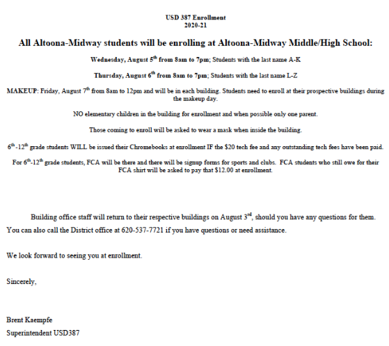 Letter from Mr. Kaempve