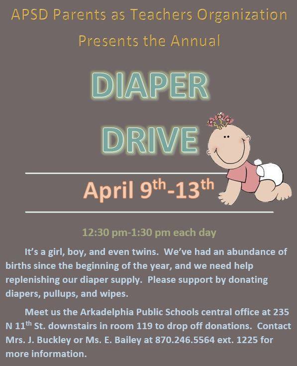 Parents as Teachers diaper drive flier