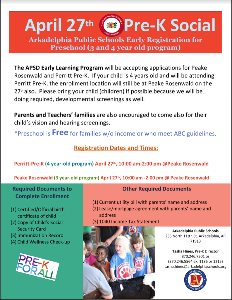 Prek registration flier