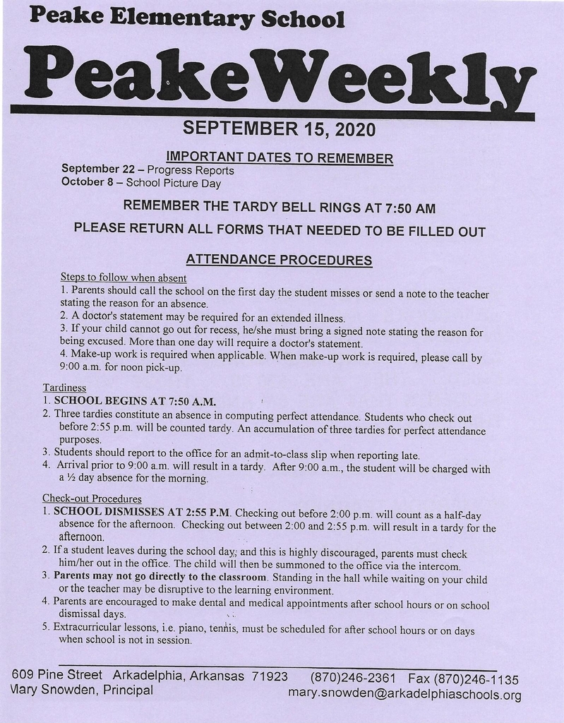 PEAKE WEEKLY