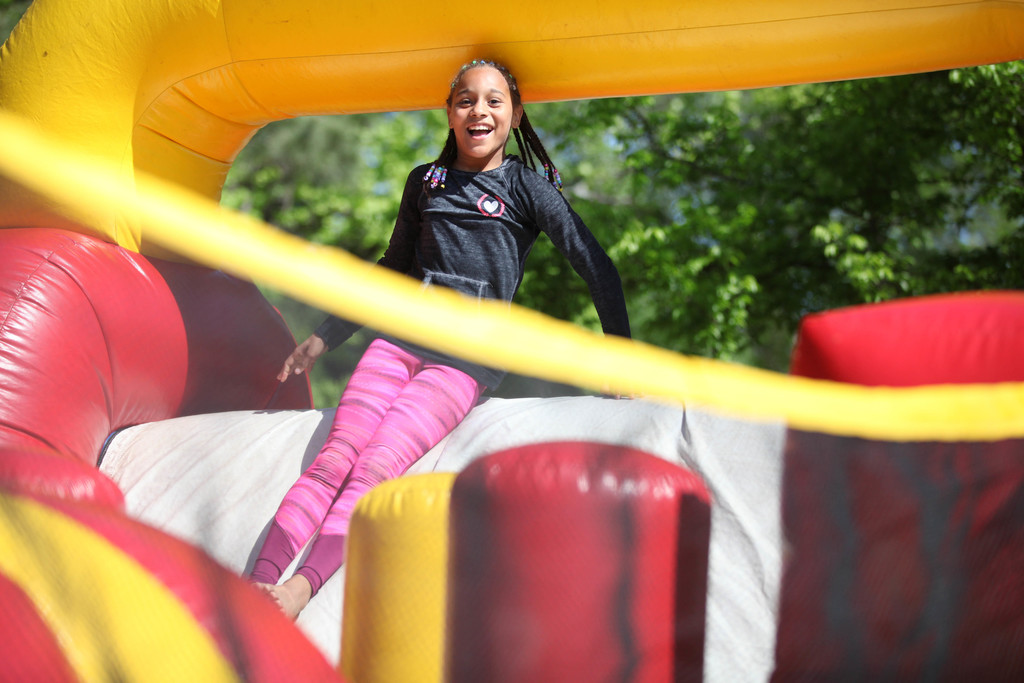 girl on bouncy house