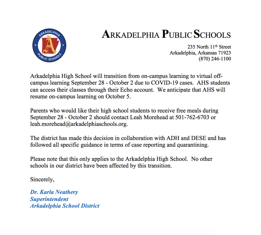 Arkadelphia High School Update