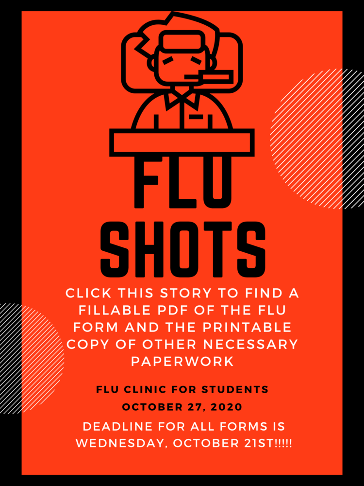 Flu Clinic at PC Oct 27th, Forms Below