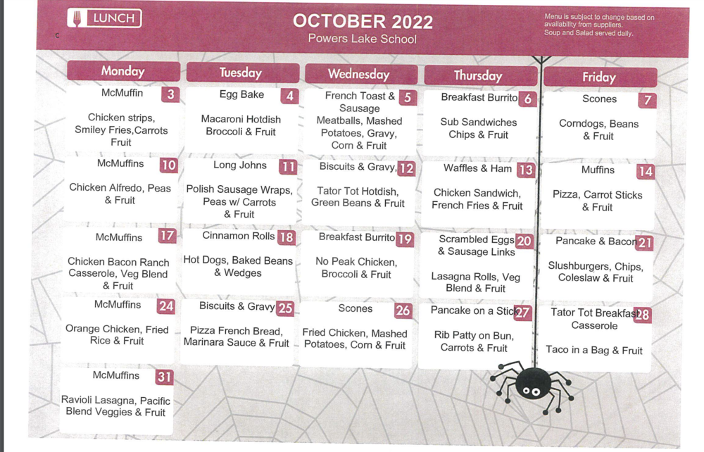 October Menu