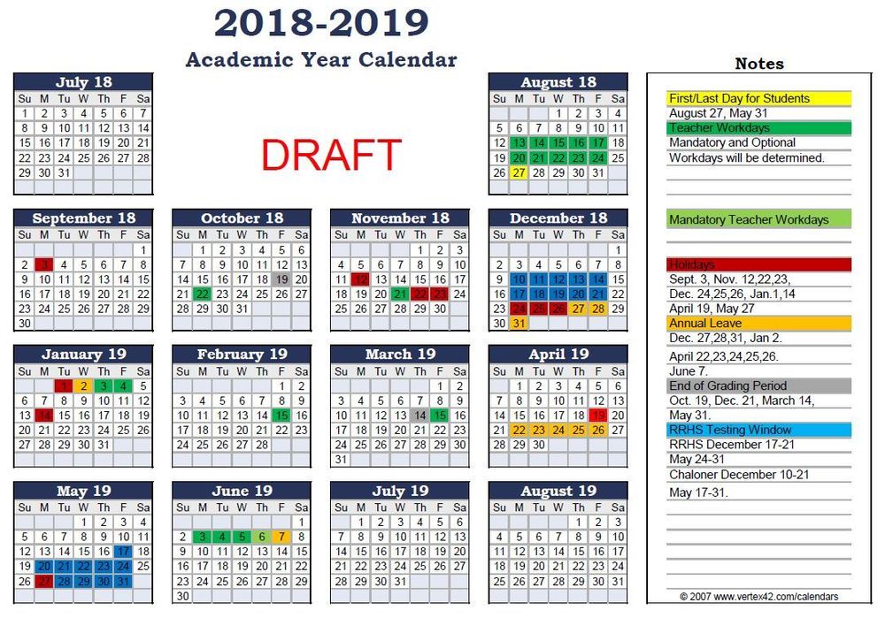 2018-19 Calendar - Community Feedback | Roanoke Rapids Graded School District