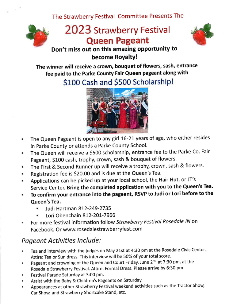 2023 Strawberry Festival Queen Pageant