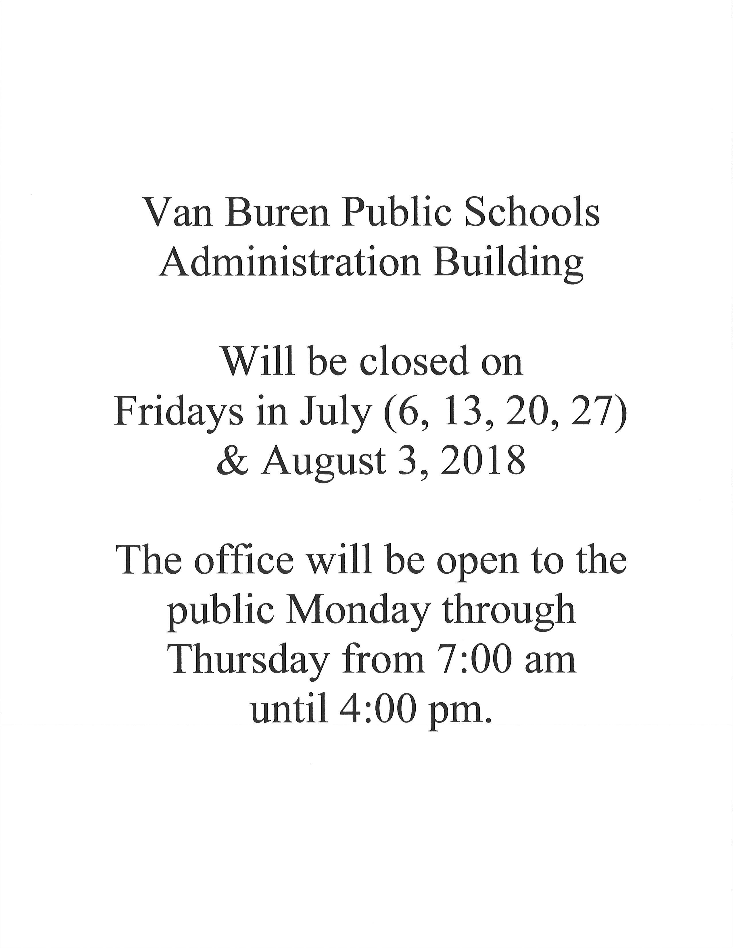 Van Buren Public Schools office